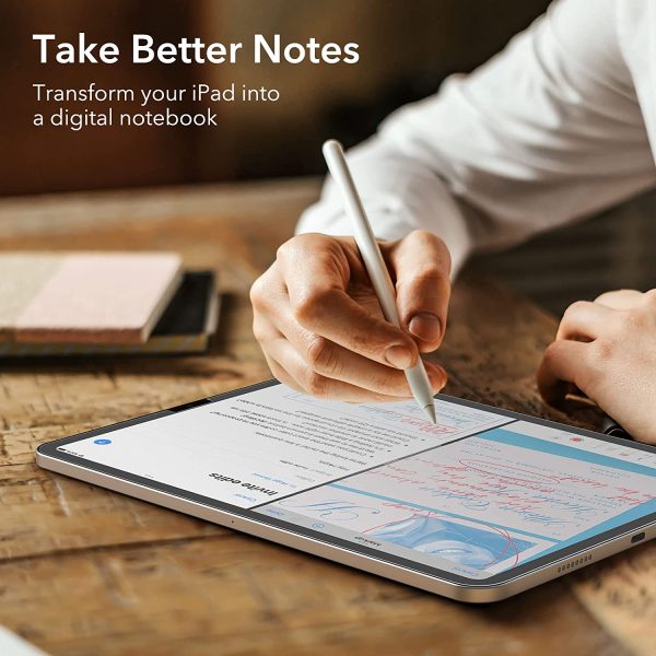71bfDmvMEAL._AC_SL1500_ iPad Pro 11 M2 / M1  & iPad Air 5 M1 / Air 4 A14 Bionic Paper Feel Protector Put Pencil to Paper, Thin and Responsive, Easy Application Tray, Scratch Protection, Draw Like on Paper by ESR - 2 PACK - Image 3