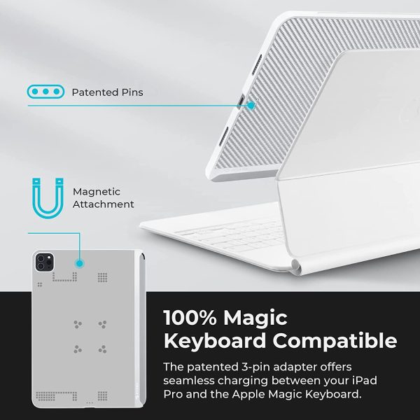 iPad Pro 11" 2022 / 2021 Aramid Fiber Case MagEZ Case 2, Magic Keyboard Compatible Case Works with MagEZ Stand & MagEZ Folio - White Twill - Image 2