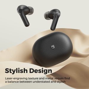 SoundPEATS Life Wireless Earbuds, Active Noise Cancelling Bluetooth 5.2 Headphones, Wireless Earphones with Dual Mic AI ENC for Clear Calls, Transparency Mode, 25 Hours of Playtime, Immersive Sound - Black - BB - Image 4