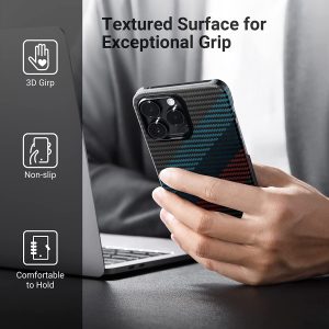 iPhone 14 Pro Max MagEZ Case 3 MagSafe Compatible Carbon Fiber Magnetic Case by PITAKA - Movement 1500D - Image 7