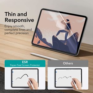 iPad 10.9" 10th Gen 2022 Paper Feel Protector Put Pencil to Paper, Thin and Responsive, Easy Application Tray, Scratch Protection, Draw Like on Paper by ESR - 2 PACK - BIS - Image 4
