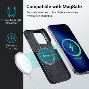 iPhone 14 Pro Max MagEZ Case 3 MagSafe Compatible Carbon Fiber Magnetic Case by PITAKA - Movement 1500D - Image 8
