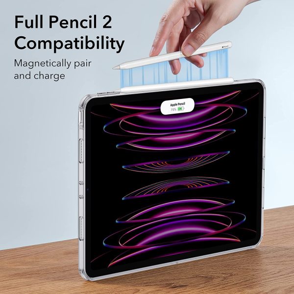 iPad Pro 12.9 2022 / 2021 Classic Hybrid Back Case Thin and Lightweight, Yellowing Resistant, Hard Back, Supports Pencil 2 - Crystal Clear - Image 5