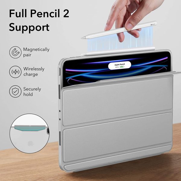 iPad Pro 11" 2022 / 2021 Ascend Hybrid Case Detachable Magnetic Cover, Tough Back Case, Slim and Light - Silver Grey - BIS - Image 6