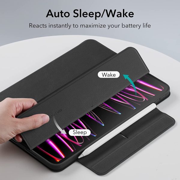 iPad Pro 12.9" 2022 / 2021 Rebound 360 Case ESR with Pencil Holder, Detachable Magnetic Cover, Vertical Stand - Rugged Black - Image 8