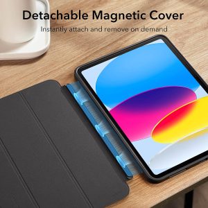 iPad 10.9 10th Gen 2022 Ascend Hybrid Trifold Case Detachable Magnetic Cover, Tough Back Case, Slim and Light - Silver Gray - Image 8