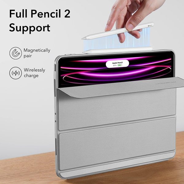 iPad Pro 12.9" 2022 / 2021 Ascend Hybrid Case Detachable Magnetic Cover, Tough Back Case, Slim and Light - Silver Gray - Image 7