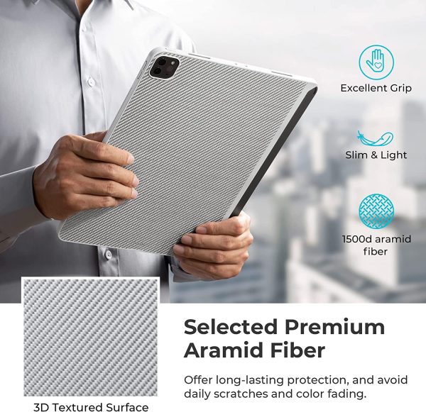 iPad Pro 11" 2022 / 2021 Aramid Fiber Case MagEZ Case 2, Magic Keyboard Compatible Case Works with MagEZ Stand & MagEZ Folio - White Twill - Image 7