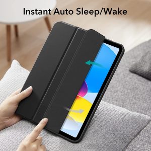 iPad 10.9 10th Gen 2022 Rebound Pencil Case with Built-in Pencil Holder, Flexible Back Cover, Trifold Stand, Auto Sleep/Wake - Silver Gray - BIS - Image 7
