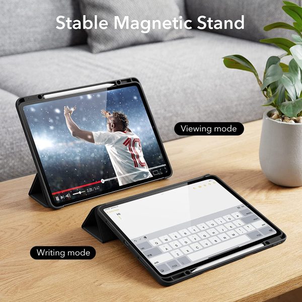 iPad Pro 12.9 2022 / 2021 Rebound Pencil Case Convenient Pencil Holder & Soft Flexible TPU Back Cover - Black - Image 8