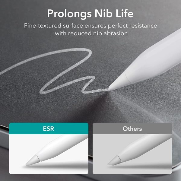 81oiWD7AcjL._AC_SL1500_ iPad 10.9" 10th Gen 2022 Paper Feel Protector Put Pencil to Paper, Thin and Responsive, Easy Application Tray, Scratch Protection, Draw Like on Paper by ESR - 2 PACK - BIS - Image 3