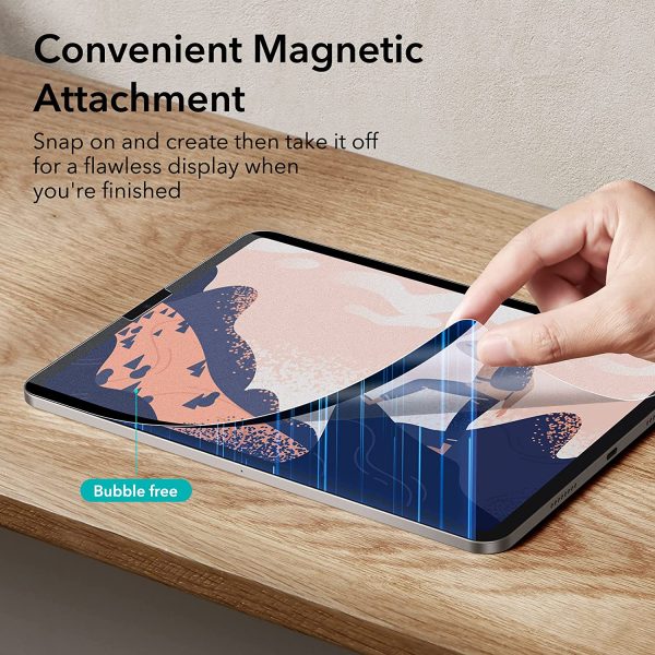 iPad Pro 11 2022 / 2021 / 2020 / 2018 & iPad Air 5 2022 / Air 4 2020 Paper Feel Magnetic Protector Detachable and Reusable Put Pencil to Paper, Thin and Responsive, Easy Application Tray, Scratch Protection, Draw Like on Paper by ESR - Image 8