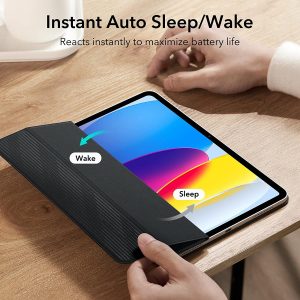 iPad 10.9 10th Gen 2022 Rebound Magnetic Smart Case Convenient Magnetic Attachment Supports Pencil Pairing & Charging - Black - BIS - Image 3