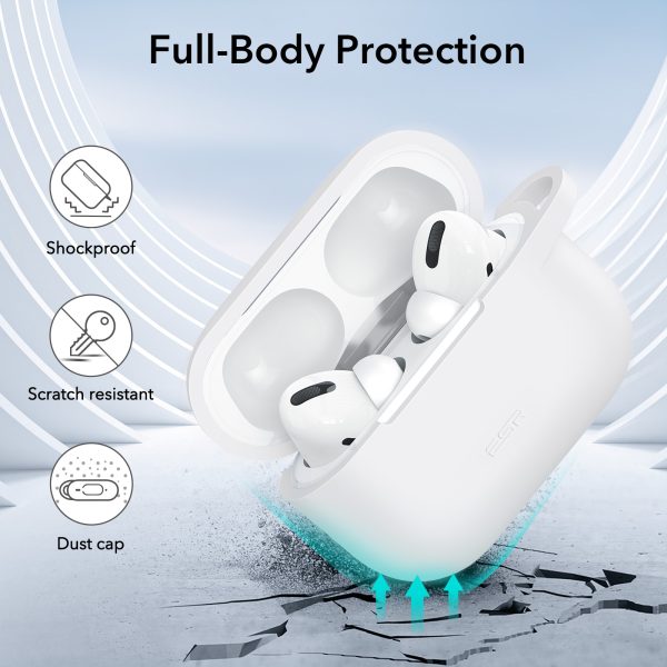 AirPods Pro 2022 / 2019 Bounce Series Silicon Protective Case by ESR - White - Image 8