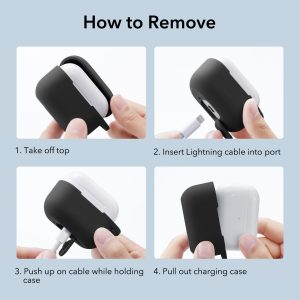 AirPods Pro 2022 / 2019 Bounce Series Silicon Protective Case by ESR - Black - BIS - Image 17
