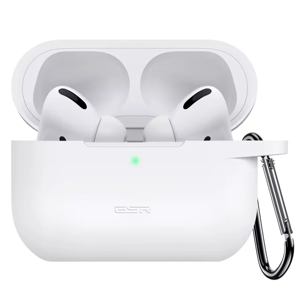 airpods pro 2022 bounce case esr white.jpg AirPods Pro 2022 / 2019 Bounce Series Silicon Protective Case by ESR - White - Image 1