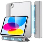 iPad 10.9 10th Gen 2022 Ascend Hybrid Trifold Case Detachable Magnetic Cover, Tough Back Case, Slim and Light - Silver Gray