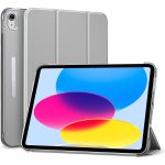 iPad 10.9 10th Gen 2022 Ascend Trifold Case Auto Sleep and Wake, Trifold Stand, Lightweight Hard Back Cover - Silver Gray