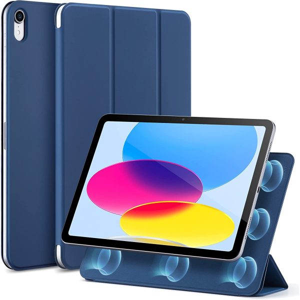 ipad 10.2 10th gen 2022 rebound magnetic blue iPad 10.9 10th Gen 2022 Rebound Magnetic Smart Case Convenient Magnetic Attachment Supports Pencil Pairing & Charging - Navy Blue - BIS - Image 1