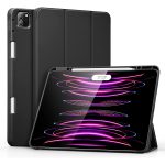 iPad Pro 12.9 2022 / 2021 Rebound Pencil Case Convenient Pencil Holder & Soft Flexible TPU Back Cover - Black