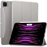 iPad Pro 12.9" 2022 / 2021 Ascend Trifold Case Auto Sleep and Wake, Trifold Stand, Lightweight Hard Back Cover - Silver Gray