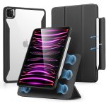iPad Pro 12.9" 2022 / 2021 Rebound 360 Case ESR with Pencil Holder, Detachable Magnetic Cover, Vertical Stand - Rugged Black