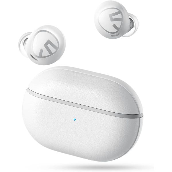 soundpeats free 2 classic white SoundPEATS Free2 classic Wireless Earbuds Bluetooth V5.1 Headphones with 30Hrs Playtime in-Ear Wireless Earphones with Immersive Stereo Sound - White - BB - Image 1