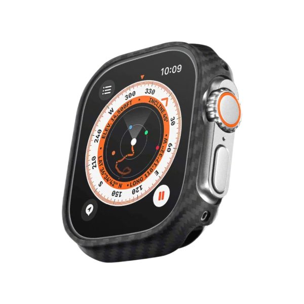 watch ultra pitaka air case 49mm carbon fiber black Apple Watch Ultra 49mm Air Case Exquisite Refined Minimalist Slim Apple Watch Case Protective iWatch Cover Carbon Fiber by PITAKA - Image 1