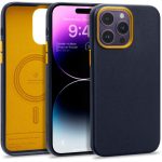 iPhone 14 Pro Max NanoPop Mag Leather Edition Dual tone Case by Caseology Magsafe Enabled - Blueberry Navy - ACS04871