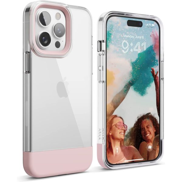 14 pro max glide armor case clear lovely pink iPhone 14 Pro Glide Armor Case by elago Glide Armor Case Drop Protection, Shockproof Protective TPU Cover, Upgraded Shockproof, Mix and Match Parts, Enhanced Camera Guard - Clear / Lovely Pink - Image 1