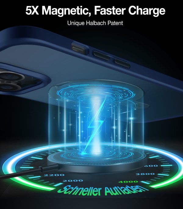 iPhone 14 Pro Max UPRO OStand Case by Torras with Built in Stand for Vertical & Horizontal Prop up Phone, Magsafe Charging Compatible Shockproof Drop Protection - Navy Blue - Image 9