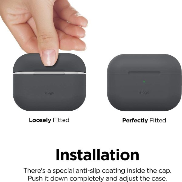 Airpods Pro 2022 elago Silicone Hang Case - Dark Grey - Image 4