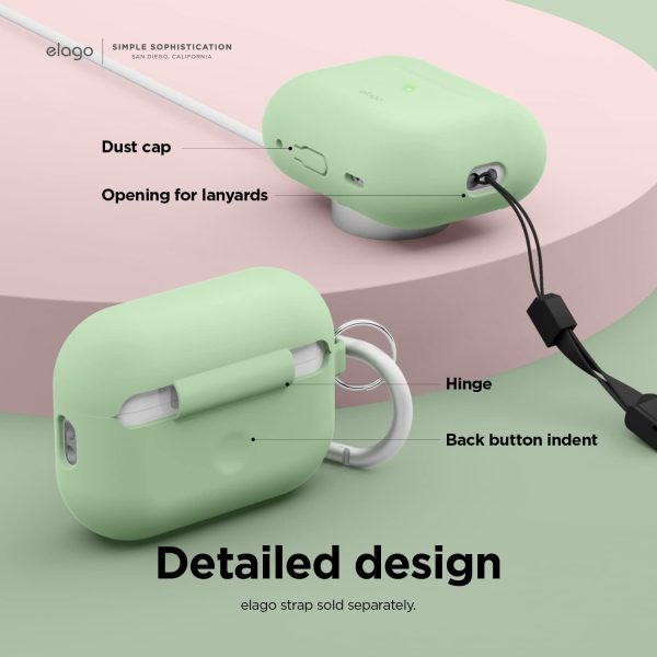 Airpods Pro 2022 elago Silicone Hang Case - Pastel Green - Image 6