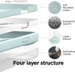 iPhone 14 Pro Liquid Silicon Case by elago Full Body Protective Cover, Shockproof, Slim Phone Case, Anti-Scratch Soft Microfiber Lining - Mint - Image 7