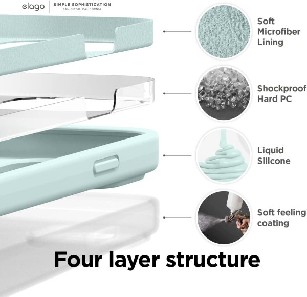 6197Ty6Os+L._AC_SL1500_ iPhone 14 Pro Max Liquid Silicon Case by elago Full Body Protective Cover, Shockproof, Slim Phone Case, Anti-Scratch Soft Microfiber Lining - Mint - Image 7