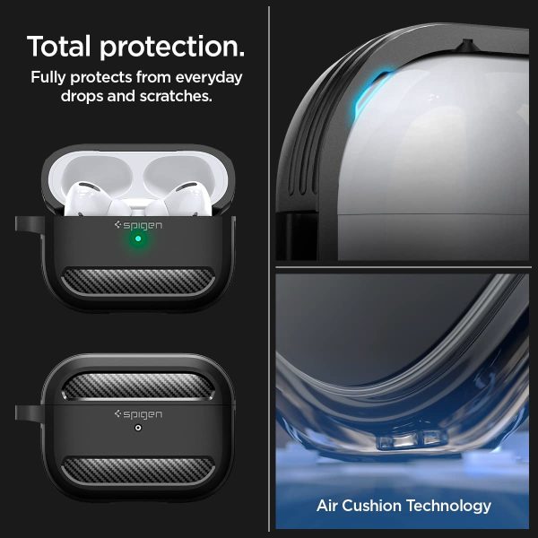619aSvmO9XL._AC_SL1200_ Apple AirPods Pro (2022) Case Spigen Rugged Armor - Matte Black - ACS05482 - Image 6