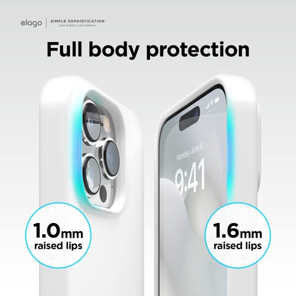 619rECFs5oL._AC_SL1500_ iPhone 14 Pro Liquid Silicon Case by elago Full Body Protective Cover, Shockproof, Slim Phone Case, Anti-Scratch Soft Microfiber Lining - White - Image 7