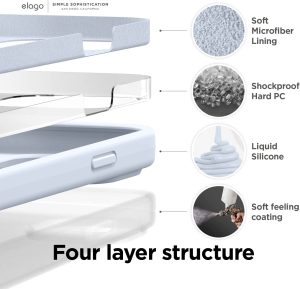 iPhone 14 Pro Max Liquid Silicon Case by elago Full Body Protective Cover, Shockproof, Slim Phone Case, Anti-Scratch Soft Microfiber Lining - Light Blue - Image 2