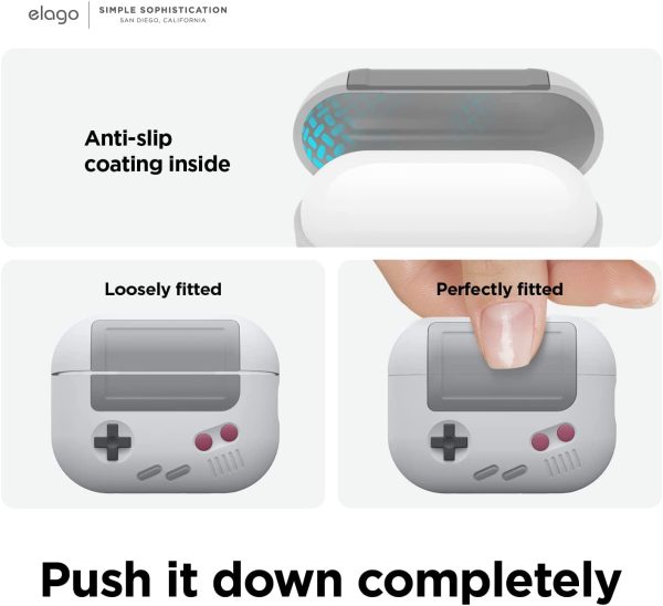 Airpods Pro 2022 elago AW5 Case Classic Handheld Game Console Design Case - Light Gray - Image 2