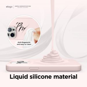 iPhone 14 Pro Liquid Silicon Case by elago Full Body Protective Cover, Shockproof, Slim Phone Case, Anti-Scratch Soft Microfiber Lining - Lovely Pink - Image 3