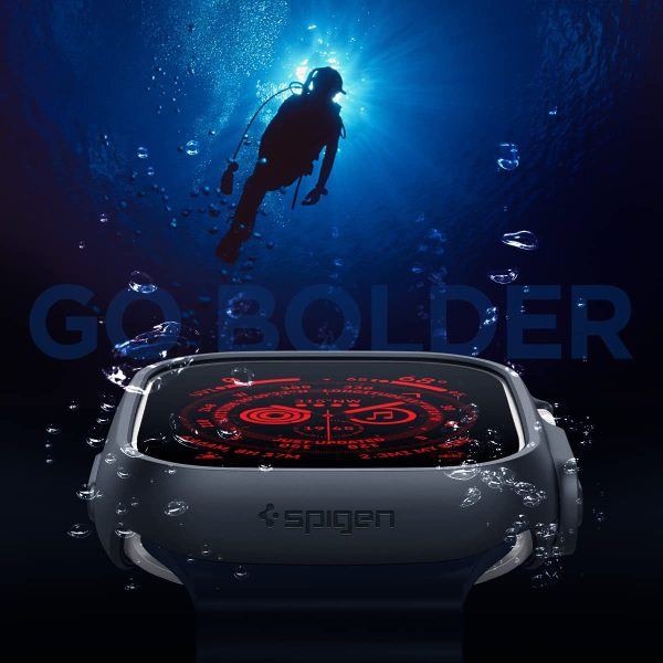 Apple Watch Ultra Thin Fit Case by Spigen for 49mm - Matte Black - ACS05458 - Image 2