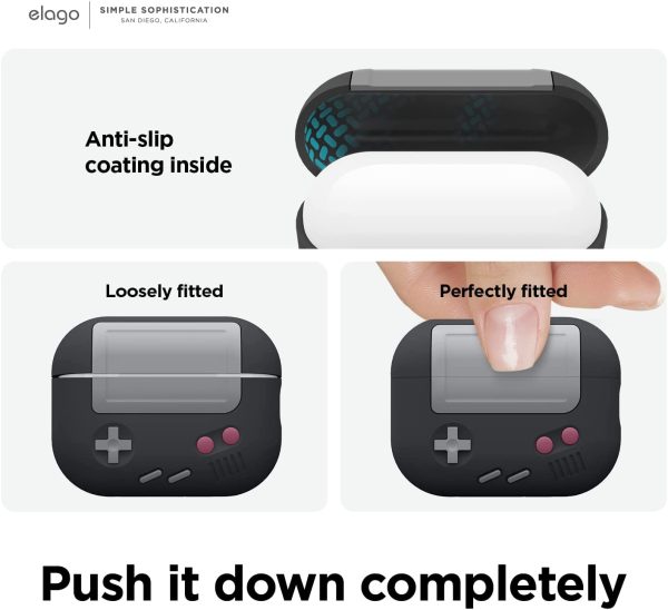 Airpods Pro 2022 elago AW5 Case Classic Handheld Game Console Design Case - Black - Image 3