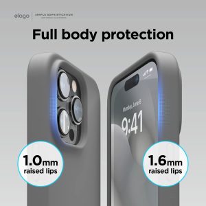 iPhone 14 Pro Max Liquid Silicon Case by elago Full Body Protective Cover, Shockproof, Slim Phone Case, Anti-Scratch Soft Microfiber Lining - Dark Grey - Image 5