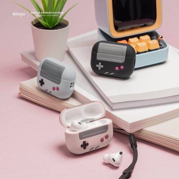 61UCu7++tgL._AC_SL1500_ Airpods Pro 2022 elago AW5 Case Classic Handheld Game Console Design Case - Sand Pink - Image 4