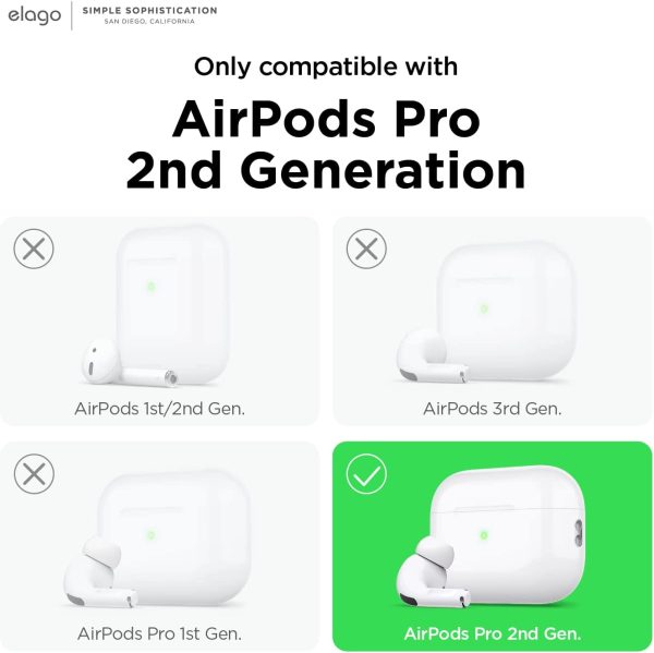 61Xkj12mfcL._AC_SL1500_ Airpods Pro 2022 elago Silicone Hang Case - Light Blue - Image 2
