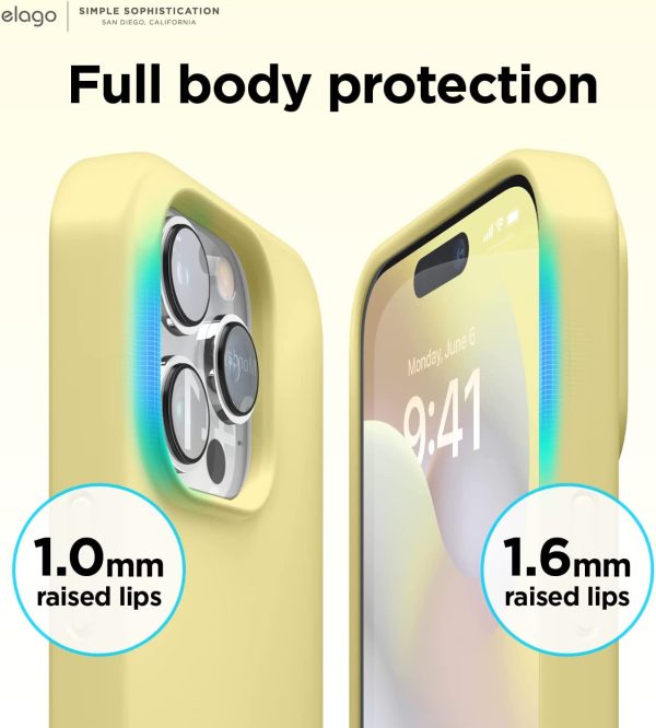 61cdr2-2wVL._AC_SL1500_ iPhone 14 Pro Max Liquid Silicon Case by elago Full Body Protective Cover, Shockproof, Slim Phone Case, Anti-Scratch Soft Microfiber Lining - Yellow - Image 7