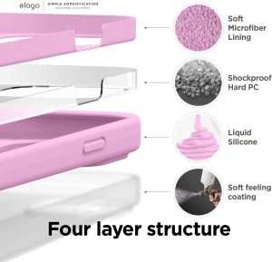 iPhone 14 Pro Max Liquid Silicon Case by elago Full Body Protective Cover, Shockproof, Slim Phone Case, Anti-Scratch Soft Microfiber Lining - Hot Pink - Image 6