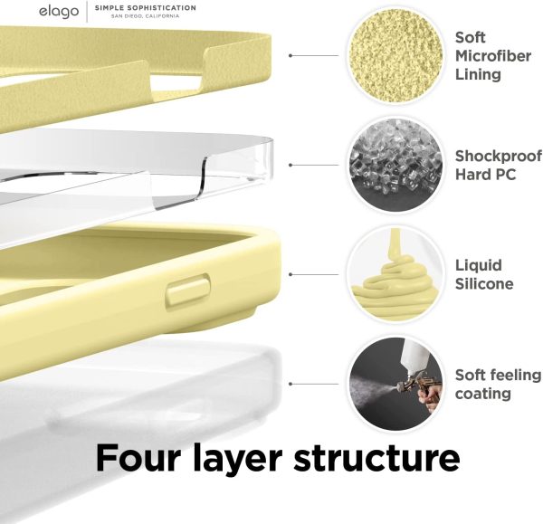 61l0O+AdP1L._AC_SL1500_ iPhone 14 Pro Max Liquid Silicon Case by elago Full Body Protective Cover, Shockproof, Slim Phone Case, Anti-Scratch Soft Microfiber Lining - Yellow - Image 6