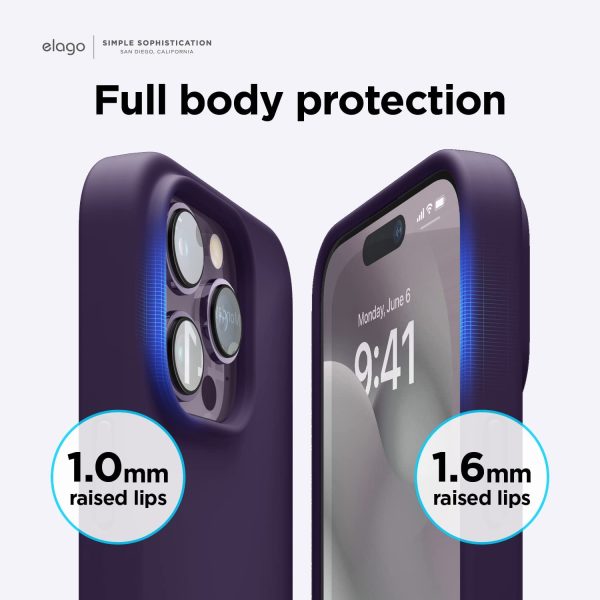 61ulKN9a8EL._AC_SL1500_ iPhone 14 Pro Max Liquid Silicon Case by elago Full Body Protective Cover, Shockproof, Slim Phone Case, Anti-Scratch Soft Microfiber Lining - Deep Purple - Image 6
