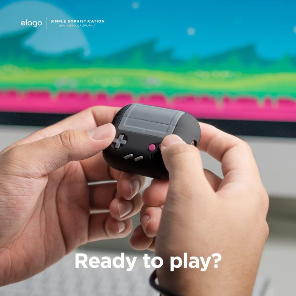 Airpods Pro 2022 elago AW5 Case Classic Handheld Game Console Design Case - Black - Image 6